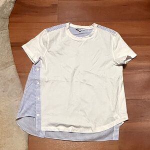 Opening Ceremony White and Blue Contrast Tee Sz XS